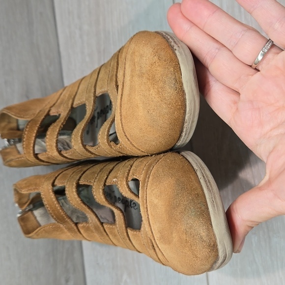 Free People Women Swept AwayLeather Back Zip Pointed Toe shoes boots sz 8.5 - Picture 5 of 16